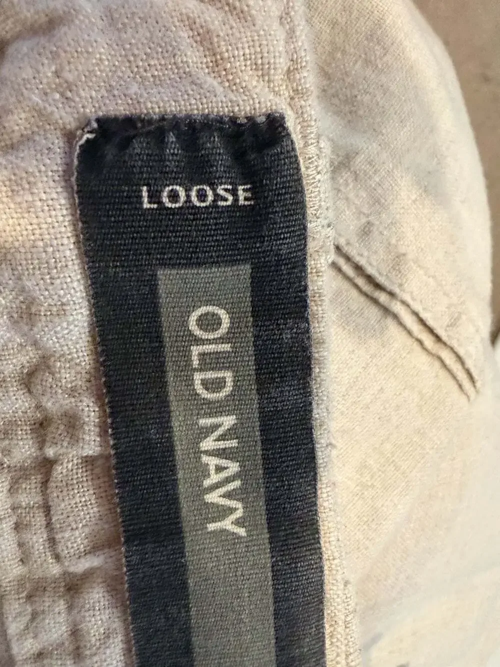 Old Navy Pants Men's 38x32 Cream Linen Loose Fit See Description